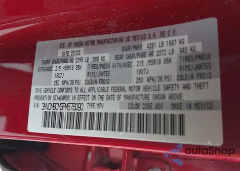 2023 Mazda Cx-30 2.5 S Preferred from USA, damaged, VIN 3MVDMBCM3PM576090